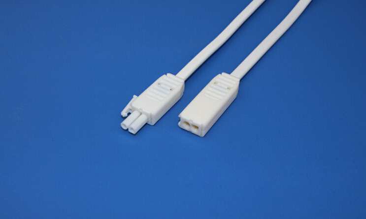 male and female AMP plug cable,white color